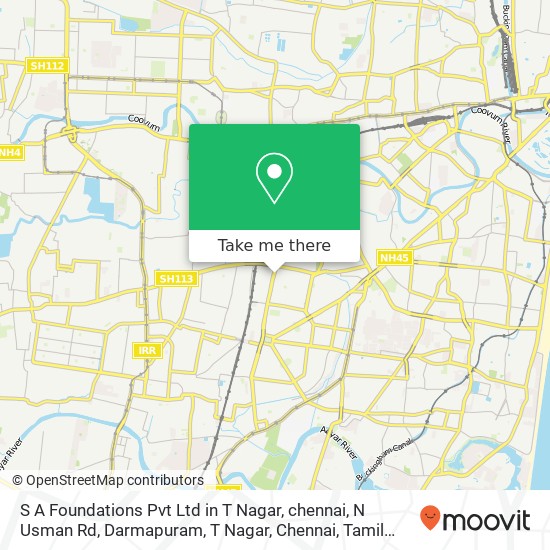 S A Foundations Pvt Ltd in T Nagar, chennai, N Usman Rd, Darmapuram, T Nagar, Chennai, Tamil Nadu 6 map