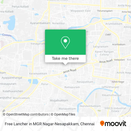 Free Lancher in MGR Nagar-Nesapakkam map