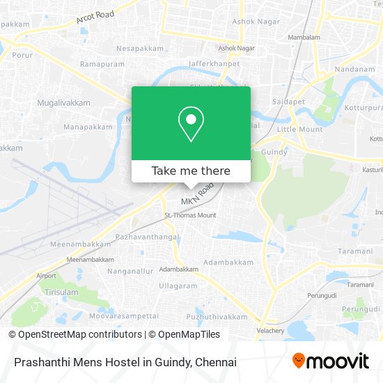 Prashanthi Mens Hostel in Guindy map