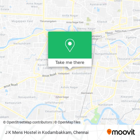 J K Mens Hostel in Kodambakkam map