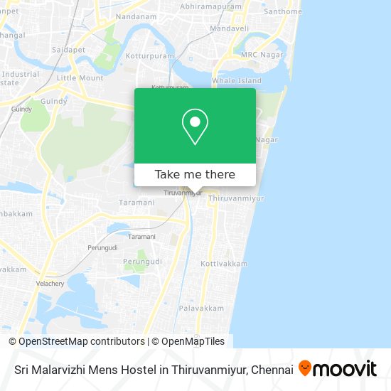 Sri Malarvizhi Mens Hostel in Thiruvanmiyur map
