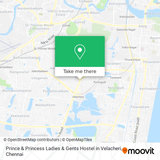 Prince & Princess Ladies & Gents Hostel in Velacheri map
