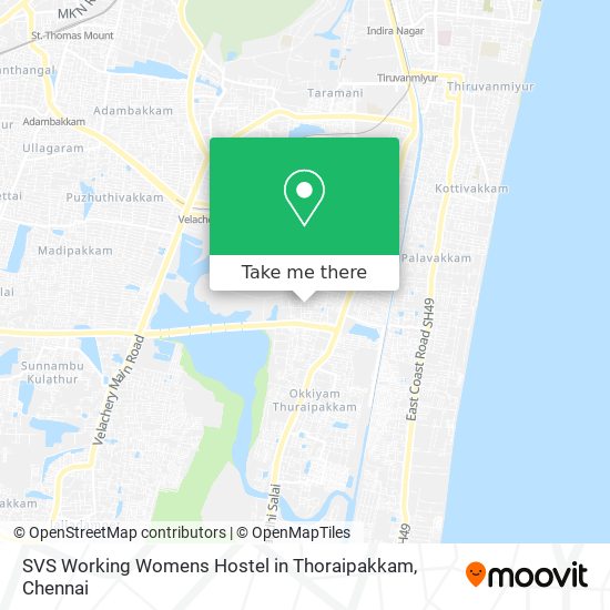 SVS Working Womens Hostel in Thoraipakkam map