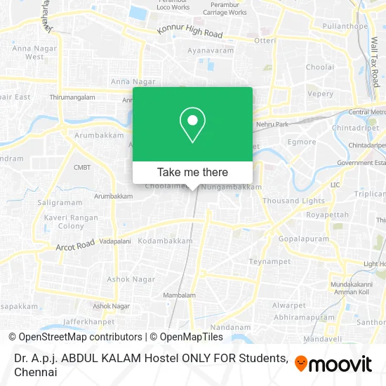 Dr. A.p.j. ABDUL KALAM Hostel ONLY FOR Students map