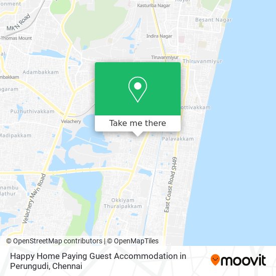 Happy Home Paying Guest Accommodation in Perungudi map