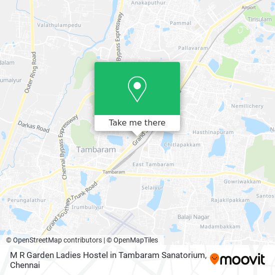 M R Garden Ladies Hostel in Tambaram Sanatorium map