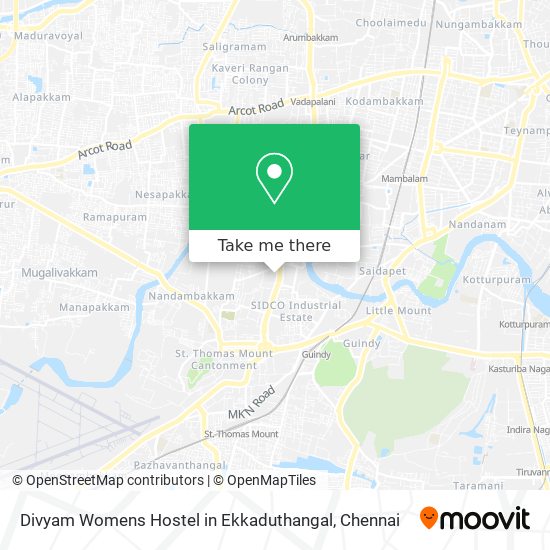 Divyam Womens Hostel in Ekkaduthangal map