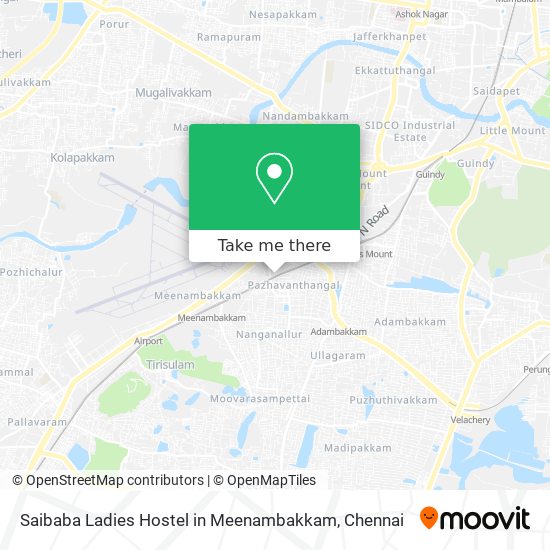 Saibaba Ladies Hostel in Meenambakkam map