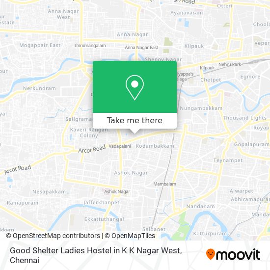 Good Shelter Ladies Hostel in K K Nagar West map