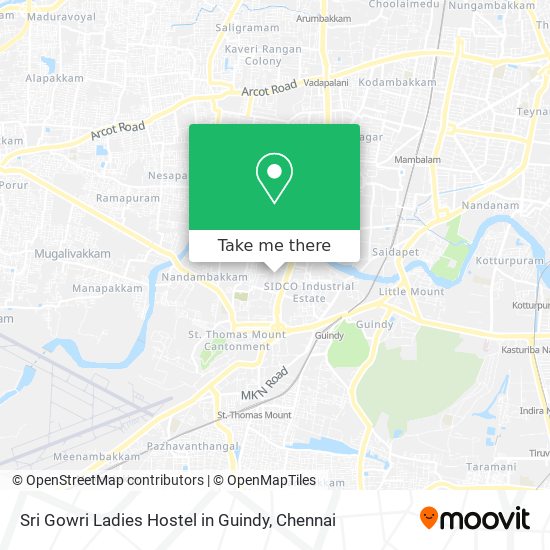 Sri Gowri Ladies Hostel in Guindy map