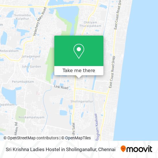 Sri Krishna Ladies Hostel in Sholinganallur map