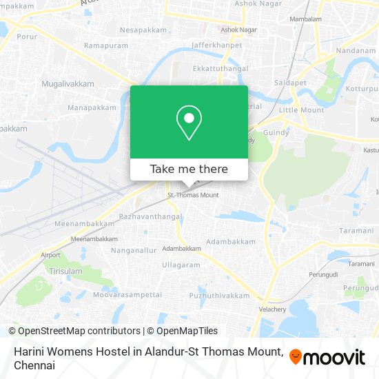 Harini Womens Hostel in Alandur-St Thomas Mount map