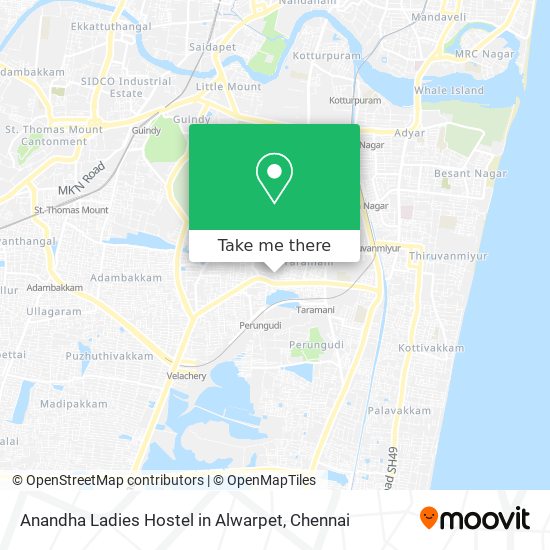 Anandha Ladies Hostel in Alwarpet map