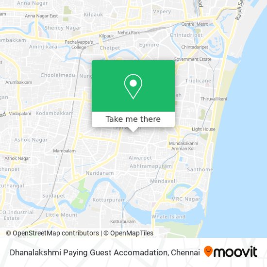 Dhanalakshmi Paying Guest Accomadation map