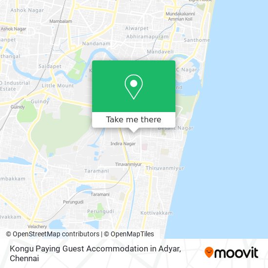 Kongu Paying Guest Accommodation in Adyar map