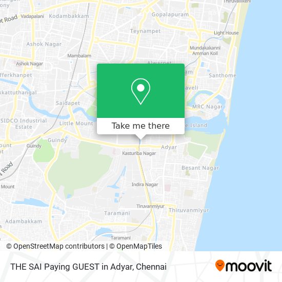 THE SAI Paying GUEST in Adyar map