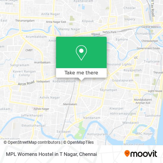 MPL Womens Hostel in T Nagar map