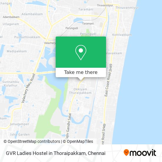 GVR Ladies Hostel in Thoraipakkam map
