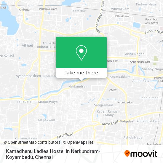 Kamadhenu Ladies Hostel in Nerkundram-Koyambedu map