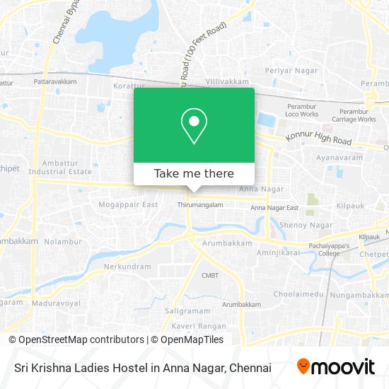 Sri Krishna Ladies Hostel in Anna Nagar map