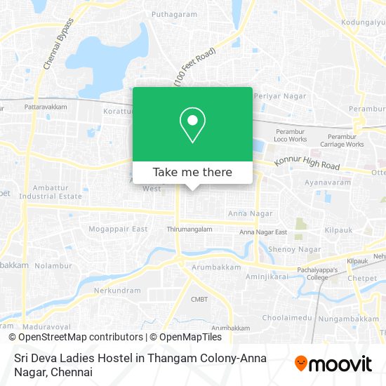 Sri Deva Ladies Hostel in Thangam Colony-Anna Nagar map