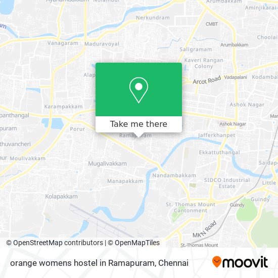 orange womens hostel in Ramapuram map