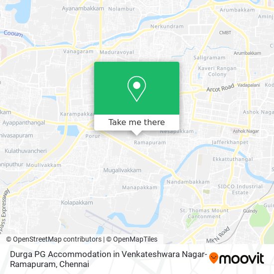 Durga PG Accommodation in Venkateshwara Nagar-Ramapuram map