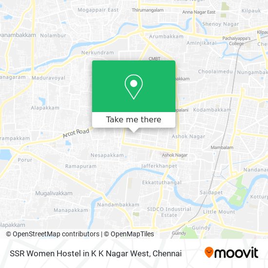 SSR Women Hostel in K K Nagar West map