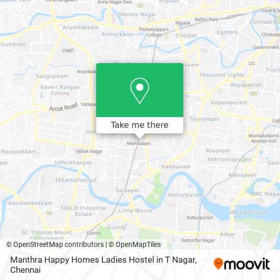 Manthra Happy Homes Ladies Hostel in T Nagar map