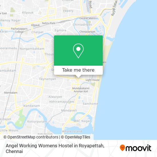 Angel Working Womens Hostel in Royapettah map
