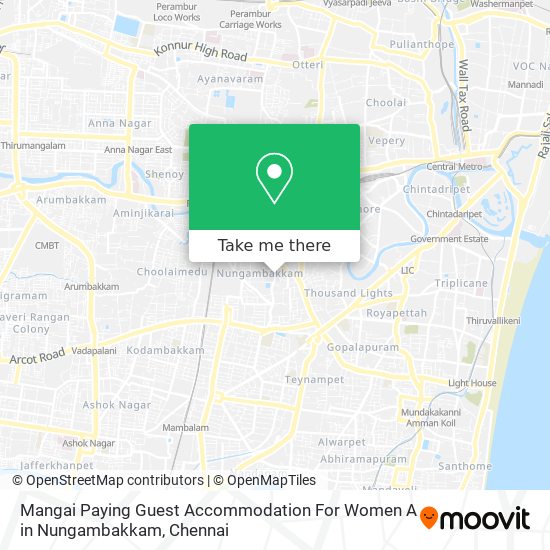 Mangai Paying Guest Accommodation For Women A in Nungambakkam map