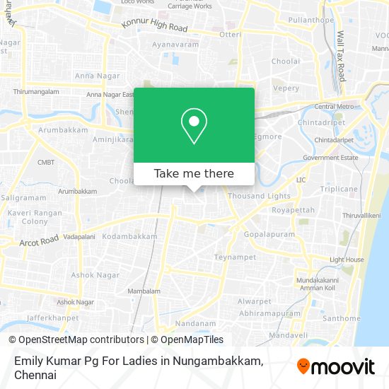 Emily Kumar Pg For Ladies in Nungambakkam map