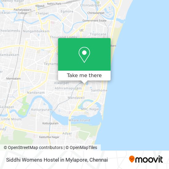Siddhi Womens Hostel in Mylapore map
