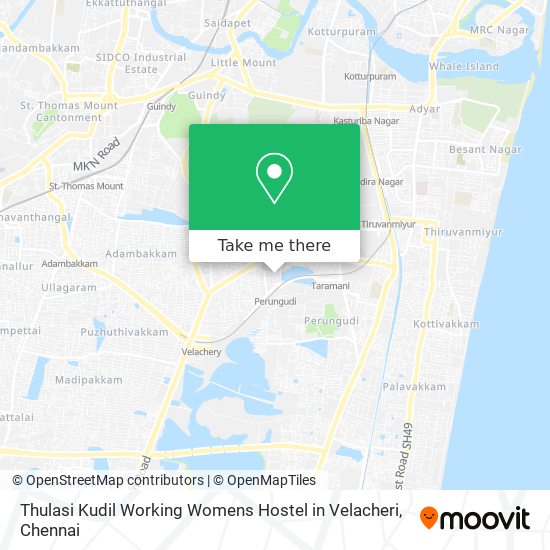 Thulasi Kudil Working Womens Hostel in Velacheri map