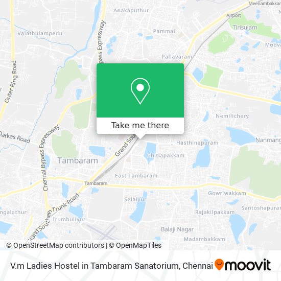 V.m Ladies Hostel in Tambaram Sanatorium map
