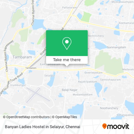 Banyan Ladies Hostel in Selaiyur map