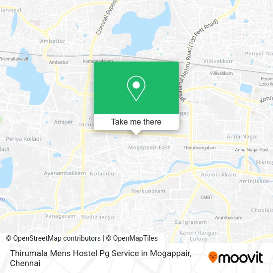 Thirumala Mens Hostel Pg Service in Mogappair map