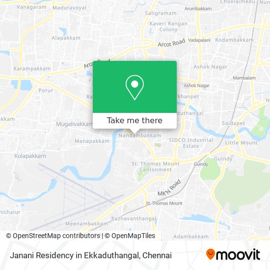 Janani Residency in Ekkaduthangal map