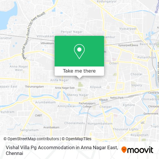 Vishal Villa Pg Accommodation in Anna Nagar East map