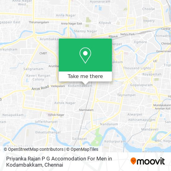 Priyanka Rajan P G Accomodation For Men in Kodambakkam map