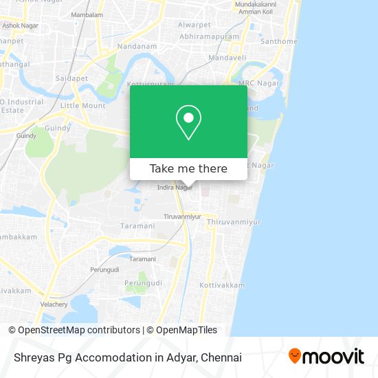 Shreyas Pg Accomodation in Adyar map