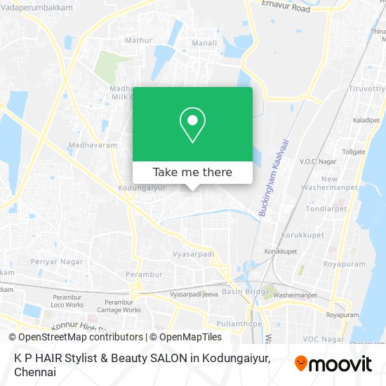 K P HAIR Stylist & Beauty SALON in Kodungaiyur map