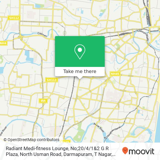 Radiant Medi-fitness Lounge, No;20 / 4/1&2 G R Plaza, North Usman Road, Darmapuram, T Nagar, Chennai, map