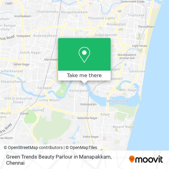 Green Trends Beauty Parlour in Manapakkam map