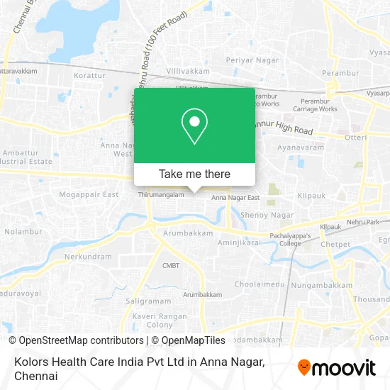 Kolors Health Care India Pvt Ltd in Anna Nagar map
