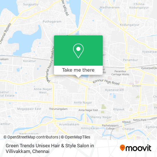 How to get to Green Trends Unisex Hair & Style Salon in Villivakkam in  Perambur Purasavakam by Bus, Metro or Train?