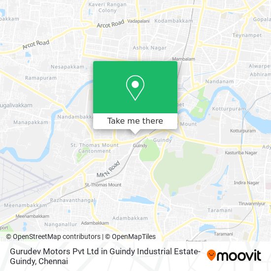 Gurudev Motors Pvt Ltd in Guindy Industrial Estate-Guindy map