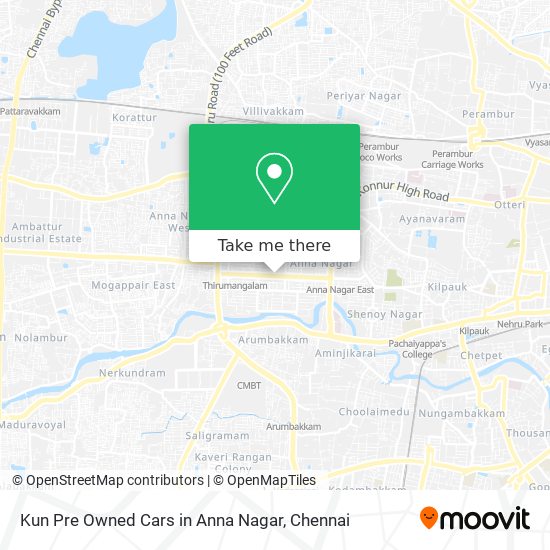 Kun Pre Owned Cars in Anna Nagar map