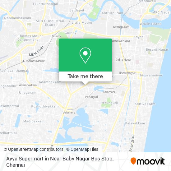Ayya Supermart in Near Baby Nagar Bus Stop map