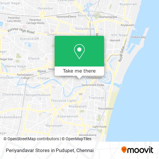 Periyandavar Stores in Pudupet map